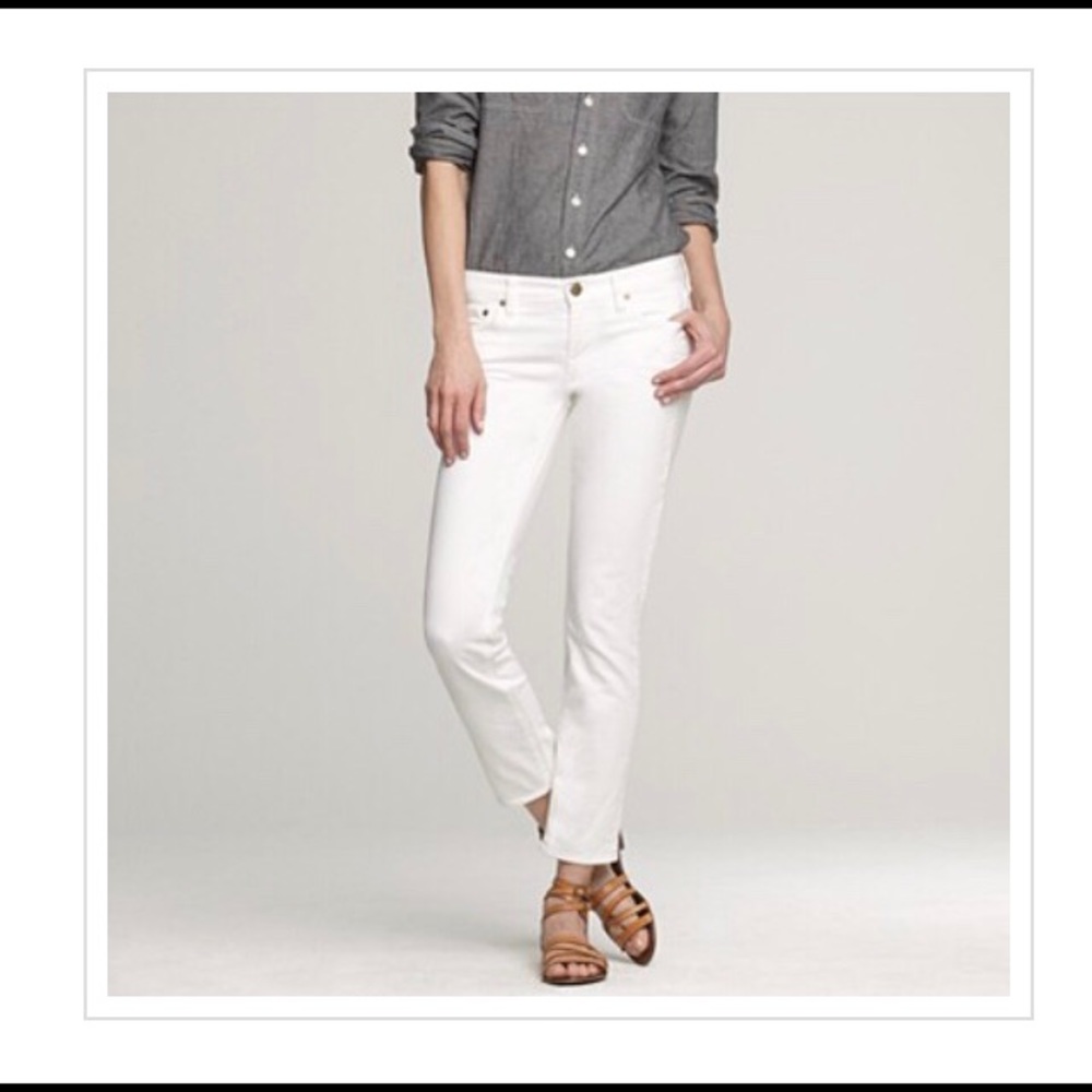 J. Crew white matchstick crop jeans